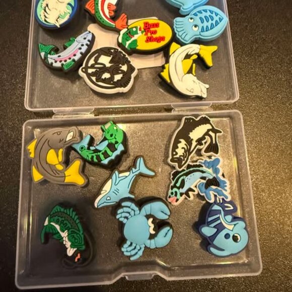 Fishing-Themed Shoe Charms Set Of 18 Fun & Durable Accessories For Footwear - Picture 1 of 2